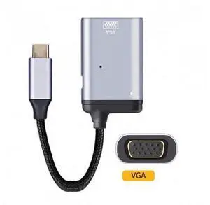 SM USB-C Type C to VGA RGB Converter HDTV Adapter 60hz 1080p with Female PD Power Port SM USB-C Type C to VGA RGB Converter HDTV Adapter 60hz 1080p with Female PD Power Port