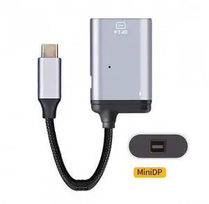 SM USB-C Type C to Mini DP Displayport Monitor Converter Adapter 4K 2K 60hz with Female PD Power Port SM USB-C Type C to Mini DP Displayport Monitor Converter Adapter 4K 2K 60hz with Female PD Power Port