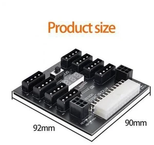 ATX PSU Server Power Board 24Pin to IDE 8x 4Pin +2x 6Pin Power Supply Board for CHIA ETH BTC Mining Miner ATX PSU Server Power Board 24Pin to IDE 8x 4Pin +2x 6Pin Power Supply Board for CHIA ETH BTC Mining Miner