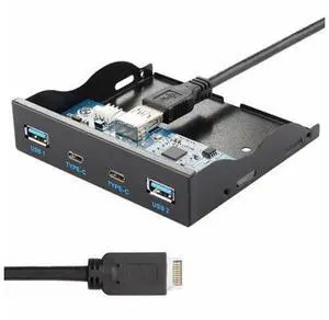 USB 3.1 Front Panel Header to USB-C USB 3.0 HUB 4 Ports Front Panel Motherboard Cable for 3.5" Floppy Bay UC-126 USB 3.1 Front Panel Header to USB-C USB 3.0 HUB 4 Ports Front Panel Motherboard Cable for 3.5" Floppy Bay UC-126