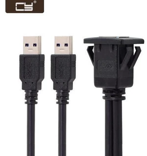1m Waterproof Dual USB 3.0 Extension Latch Mount Car AUX Cable for Dashboard Panel U3-030-2P 1m Waterproof Dual USB 3.0 Extension Latch Mount Car AUX Cable for Dashboard Panel U3-030-2P