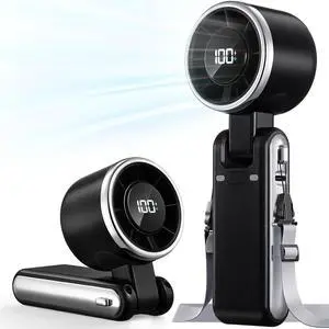 Portable Handheld Turbo Fan - 5 Gear High Speed 4000mAh Rechargeable Mini Personal Hand Fan Blow Cold Air, Battery Operated Travel Essentials, Beach Vacation, Gifts for Women, Men (Black) Portable Handheld Turbo Fan - 5 Gear High Speed 4000mAh Rechargeable Mini Personal Hand Fan Blow Cold Air, Battery Operated Travel Essentials, Beach Vacation, Gifts for Women, Men (Black)