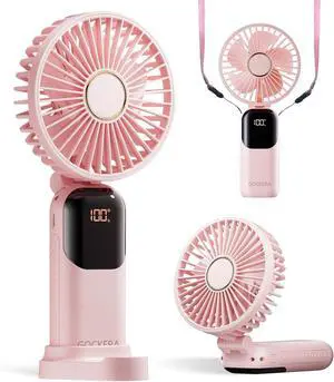 Portable Fan, 4200mAh Battery Operated Fan, 5 Speeds&Digital Display, Makeup Fans for Women with Base, 180°Foldable 3in1 Handheld/Neck/Desk Fan for Outdoor Indoor,Ultra Quiet (Pink) Portable Fan, 4200mAh Battery Operated Fan, 5 Speeds&Digital Display, Makeup Fans for Women with Base, 180°Foldable 3in1 Handheld/Neck/Desk Fan for Outdoor Indoor,Ultra Quiet (Pink)