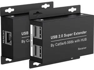 USB Extender Over Ethernet 200ft USB2.0 HUB RJ45 Cat5e 6 up to 480Mbps with Power Adapter 2 Cameras Work in Sync Support Windows MacOS Android Linux USB Extender Over Ethernet 200ft USB2.0 HUB RJ45 Cat5e 6 up to 480Mbps with Power Adapter 2 Cameras Work in Sync Support Windows MacOS Android Linux