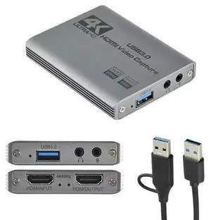 Video Capture Card, USB 3.0 Capture Card 4K HDMI Loop-Out, 4K 60FPS/1080P 240FPS Video Game Capture for Works for PS5/Camera/PC/Streaming Video Capture Card, USB 3.0 Capture Card 4K HDMI Loop-Out, 4K 60FPS/1080P 240FPS Video Game Capture for Works for PS5/Camera/PC/Streaming