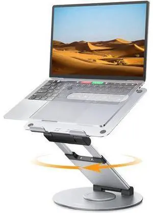 Nulaxy Telescopic 360 Rotating Laptop Stand for Desk Adjustable Height Swivel Pull Out Design Ergonomic Laptop Riser Fits All MacBook, Laptops - LS18 Nulaxy Telescopic 360 Rotating Laptop Stand for Desk Adjustable Height Swivel Pull Out Design Ergonomic Laptop Riser Fits All MacBook, Laptops - LS18
