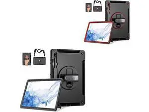 Case for Samsung Galaxy Tab S8 Plus 12.4 Inch 2022 - Black+Red - Get 2 Case for Samsung Galaxy Tab S8 Plus 12.4 Inch 2022 - Black+Red - Get 2