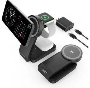 3-in-1 Foldable Wireless Charging Station for Multiple Devices, Fast Qi2-Certified Portable Travel Charger Stand for iPhone//Apple Watch/AirPods, Nightstand QI2 Charger with Night Light 3-in-1 Foldable Wireless Charging Station for Multiple Devices, Fast Qi2-Certified Portable Travel Charger Stand for iPhone//Apple Watch/AirPods, Nightstand QI2 Charger with Night Light