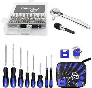 Right Angle Screwdriver 32-Piece 1/4 Inch Mini Ratchet Set for Small Spaces and Reversible Screwdriver Set 17-Piece Bundle, Screw Driver Set for Home Improvement, Bike and Automotive Repair Right Angle Screwdriver 32-Piece 1/4 Inch Mini Ratchet Set for Small Spaces and Reversible Screwdriver Set 17-Piece Bundle, Screw Driver Set for Home Improvement, Bike and Automotive Repair