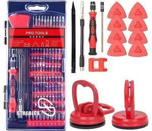 Precision Screwdriver Set 124-Piece + 2-Piece Suction Cups Bundle, LCD Screen Remover for Computer, iPhone, Laptop, Cell Phone, Macbook, PS4/5, Tablet Electronics Repair Precision Screwdriver Set 124-Piece + 2-Piece Suction Cups Bundle, LCD Screen Remover for Computer, iPhone, Laptop, Cell Phone, Macbook, PS4/5, Tablet Electronics Repair
