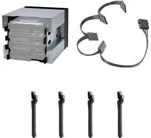 5" 3 x Optical Drive Bay to 4-Bay 3.5 Inch SATA SAS HDD Cage Rack Bracket Hard Drive Tray Caddy Adapter with SATA 3.0 Date Cable (W 4P to SATA Cable) 5" 3 x Optical Drive Bay to 4-Bay 3.5 Inch SATA SAS HDD Cage Rack Bracket Hard Drive Tray Caddy Adapter with SATA 3.0 Date Cable (W 4P to SATA Cable)