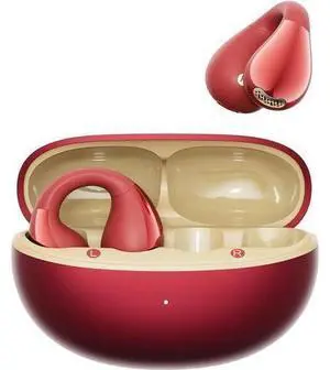 QCY Crossky C30S Open Ear Earbuds, Ultra-Comfort Clip On Ear Buds Wireless Bluetooth 6.0, LDAC Hi-Res Audio, Deep Bass, 40H Playtime, Fast Charging, IPX5 Waterproof Sports/Running Earphones-Red QCY Crossky C30S Open Ear Earbuds, Ultra-Comfort Clip On Ear Buds Wireless Bluetooth 6.0, LDAC Hi-Res Audio, Deep Bass, 40H Playtime, Fast Charging, IPX5 Waterproof Sports/Running Earphones-Red