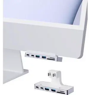 Hagibis iMac Hub with USB C 3.1, USB 3.0 Ports and SD/Micro SD Card Reader, USB-C Clamp Hub USB C Docking Station for 2021 iMac 24 inch (Without HDMI) Hagibis iMac Hub with USB C 3.1, USB 3.0 Ports and SD/Micro SD Card Reader, USB-C Clamp Hub USB C Docking Station for 2021 iMac 24 inch (Without HDMI)