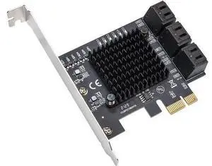 IO CREST 6 Port SATA III to PCIe 3.0 x1 Non-RAID Expansion Card JMB575 JMB582 Low Profile Bracket (SY-PEX40166) IO CREST 6 Port SATA III to PCIe 3.0 x1 Non-RAID Expansion Card JMB575 JMB582 Low Profile Bracket (SY-PEX40166)