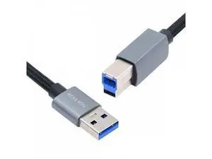 USB 3.0 Type-A Male to Standard 3.0 B Male Cable Silver 5Gbps for Disk SSD Camera Data 30cm USB 3.0 Type-A Male to Standard 3.0 B Male Cable Silver 5Gbps for Disk SSD Camera Data 30cm