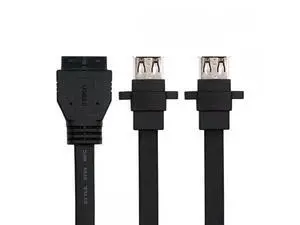 Cable Ultra Flat Slim Dual Port USB 3.0 Female Type-A Panel Type to Motherboard 20Pin 19Pin Header Cable 50cm Cable Ultra Flat Slim Dual Port USB 3.0 Female Type-A Panel Type to Motherboard 20Pin 19Pin Header Cable 50cm
