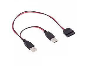 DC 5V Dual USB to SATA 15Pin Power Cable for 2.5 inch SATA HDD SSD Disk Driver 5V 2A Max DC 5V Dual USB to SATA 15Pin Power Cable for 2.5 inch SATA HDD SSD Disk Driver 5V 2A Max