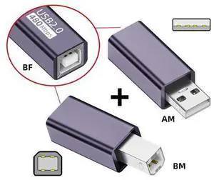 2pcs/lot USB 2.0 B Type Female to Type-A & Type-B Male Extension Adapter for Printer Scanner Disk 2pcs/lot USB 2.0 B Type Female to Type-A & Type-B Male Extension Adapter for Printer Scanner Disk