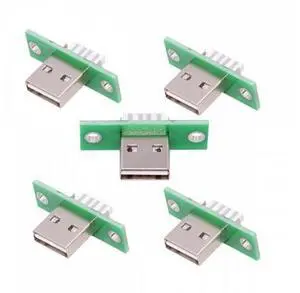 5pcs/set DIY OEM USB Type-A Male Plug Connector with Panel Mount Solder Type Reversible Design 5pcs/set DIY OEM USB Type-A Male Plug Connector with Panel Mount Solder Type Reversible Design