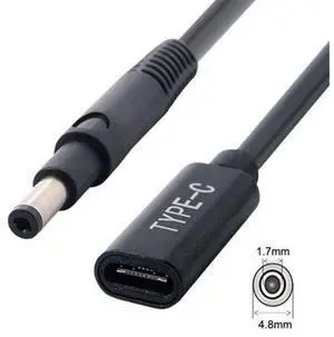 SM Type C USB-C Female Input to DC 4.8*1.7mm Power PD Charge Cable fit for Laptop 18-20V SM Type C USB-C Female Input to DC 4.8*1.7mm Power PD Charge Cable fit for Laptop 18-20V