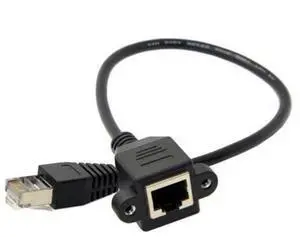 SM 30cm 8P8C FTP STP UTP Cat 5e Male to Female Lan Ethernet Network Extension Cable with Panel Mount Holes SM 30cm 8P8C FTP STP UTP Cat 5e Male to Female Lan Ethernet Network Extension Cable with Panel Mount Holes