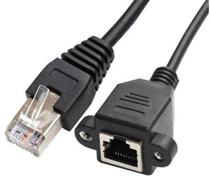 HKCY UT-011-BK 30cm 8P8C FTP STP UTP Cat 5e Male to Female Lan Ethernet Network Extension Cable with Panel Mount Holes HKCY UT-011-BK 30cm 8P8C FTP STP UTP Cat 5e Male to Female Lan Ethernet Network Extension Cable with Panel Mount Holes