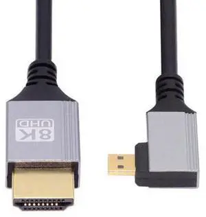 90 Degree Right Angled Micro HDMI 2.1 Ultra Thin HDTV Cable 8K 4K Hyper Super Flexible Slim Cord Type-A to Type-D for Camera HDTV 90 Degree Right Angled Micro HDMI 2.1 Ultra Thin HDTV Cable 8K 4K Hyper Super Flexible Slim Cord Type-A to Type-D for Camera HDTV