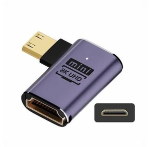 Right Angled Mini HDMI Male to HDMI 2.1 Female UHD Extension Gold Converter Adapter Support 8K 60hz HDTV Right Angled Mini HDMI Male to HDMI 2.1 Female UHD Extension Gold Converter Adapter Support 8K 60hz HDTV