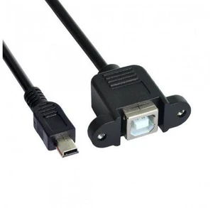 HKCY U2-059 Mini USB 5pin Male to USB B Female Panel Mount Type Cable With Screws HKCY U2-059 Mini USB 5pin Male to USB B Female Panel Mount Type Cable With Screws