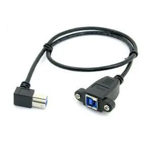 SM USB 3.0 Back Panel Mount B Type Female To Right Angled 90 Degree B Type Male Extension cable 0.5m SM USB 3.0 Back Panel Mount B Type Female To Right Angled 90 Degree B Type Male Extension cable 0.5m