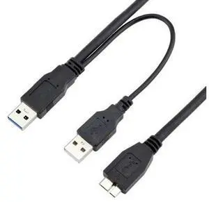HKCY U3-029-0.5M Dual USB3.0 A Male to Micro USB 3.0 Y cable with Extra Power for Mobile HDD HKCY U3-029-0.5M Dual USB3.0 A Male to Micro USB 3.0 Y cable with Extra Power for Mobile HDD