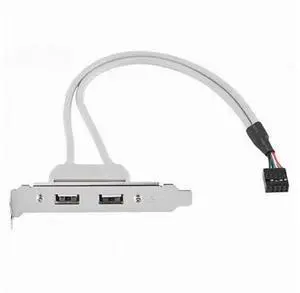 SM Low Profile 8cm Height USB 2.0 Female Back panel to Motherboard 9pin cable with PCI bracket 30cm SM Low Profile 8cm Height USB 2.0 Female Back panel to Motherboard 9pin cable with PCI bracket 30cm