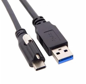 USB 3.1 Type-C Locking Connector to Standard USB3.0 Data Cable for Camera With Panel Mount Screw (3.0m) USB 3.1 Type-C Locking Connector to Standard USB3.0 Data Cable for Camera With Panel Mount Screw (3.0m)