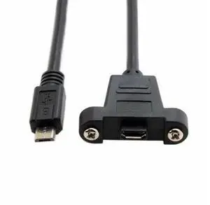 Micro USB 5Pin Male to Female Extension Panel Mount Type-Cable with Screws 50cm Micro USB 5Pin Male to Female Extension Panel Mount Type-Cable with Screws 50cm
