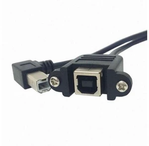 90 Degree Left Angled USB B Type Male to Female extension cable with screws for Panel Mount 50cm 90 Degree Left Angled USB B Type Male to Female extension cable with screws for Panel Mount 50cm