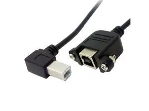 90 Degree Left Angled USB B Type Male to Female extension cable with screws for Panel Mount 50cm U2-132-LE 90 Degree Left Angled USB B Type Male to Female extension cable with screws for Panel Mount 50cm U2-132-LE