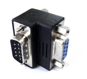 SM Up Angled 270 degree RS232 D-Sub 9Pin Male screw type To Female Nut type extension Adapter