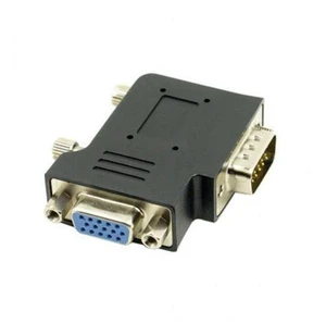 SM Vertical Flat Right Angled 90 Degree VGA SVGA Male To Female extension Adapter BK SM Vertical Flat Right Angled 90 Degree VGA SVGA Male To Female extension Adapter BK