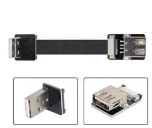 0.2M Up Angled USB 2.0 Type-A Male to Female Extension Data Flat Slim FPC Cable for FPV & Disk & Scanner & Printer 0.2M Up Angled USB 2.0 Type-A Male to Female Extension Data Flat Slim FPC Cable for FPV & Disk & Scanner & Printer