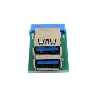 SM Vertical Dual USB 3.0 A Type Female to Motherboard 20 Pin Box Header Slot Adapter PCBA SM Vertical Dual USB 3.0 A Type Female to Motherboard 20 Pin Box Header Slot Adapter PCBA