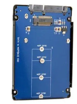 SM B+M Key Socket 2 M.2 NGFF (SATA) SSD to 2.5 SATA Adapter Card Adapter with Black Metal Case SM B+M Key Socket 2 M.2 NGFF (SATA) SSD to 2.5 SATA Adapter Card Adapter with Black Metal Case