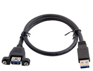 USB 3.0 A Type Male to Female Extension Cable with Panel Mount screws 50cm U3-035-0.5M USB 3.0 A Type Male to Female Extension Cable with Panel Mount screws 50cm U3-035-0.5M