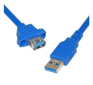USB 3.0 A Type Male to Female Extension Cable with Panel Mount Screws Holes U3-046-1.0M USB 3.0 A Type Male to Female Extension Cable with Panel Mount Screws Holes U3-046-1.0M
