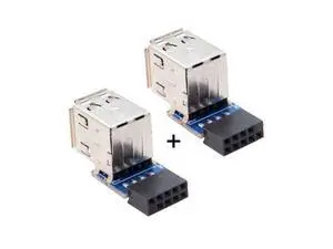 HKCY U2-029 2pcs 9Pin/10Pin Motherboard Female Header to Dual USB 2.0 Female Adapter Vertical Type HKCY U2-029 2pcs 9Pin/10Pin Motherboard Female Header to Dual USB 2.0 Female Adapter Vertical Type