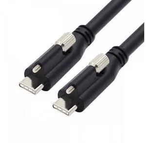 USB 3.1 Type-C Locking to Locking USB-C Data Power Cable for Camera With Single Panel Mount Screw Connector (3.0m) USB 3.1 Type-C Locking to Locking USB-C Data Power Cable for Camera With Single Panel Mount Screw Connector (3.0m)