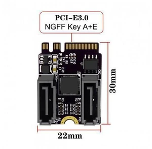 SM NGFF Key A+E PCI Express to SATA 3.0 6Gbps Dual Ports Adapter Converter Hard Drive Extension Card JMB582 2230 SM NGFF Key A+E PCI Express to SATA 3.0 6Gbps Dual Ports Adapter Converter Hard Drive Extension Card JMB582 2230