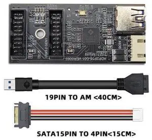 HKCY Single 19/20Pin Header to USB 3.0 19/20Pin Dual Ports Female PCBA Type Adapter Splitter HUB 5Gbps HKCY Single 19/20Pin Header to USB 3.0 19/20Pin Dual Ports Female PCBA Type Adapter Splitter HUB 5Gbps