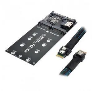 SM SFF-8654 Cable & Card U2 Kit NGFF M-Key to Slimline SAS NVME PCIe SSD SATA Adapter for Mainboard SM SFF-8654 Cable & Card U2 Kit NGFF M-Key to Slimline SAS NVME PCIe SSD SATA Adapter for Mainboard