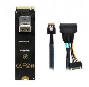 SM NGFF M-Key NVME to SFF-8654 Slimline SAS Card Adapter and U.2 U2 SFF-8639 NVME PCIe SSD Cable for Mainboard SSD SM NGFF M-Key NVME to SFF-8654 Slimline SAS Card Adapter and U.2 U2 SFF-8639 NVME PCIe SSD Cable for Mainboard SSD