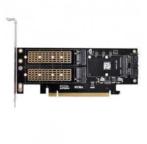 HKCY SA-028 PCI Express PCI-E 3.0Dual SATA to NGFF NVME MSATA M-Key B/M-key SSD Card Adapter 3in1 HKCY SA-028 PCI Express PCI-E 3.0Dual SATA to NGFF NVME MSATA M-Key B/M-key SSD Card Adapter 3in1